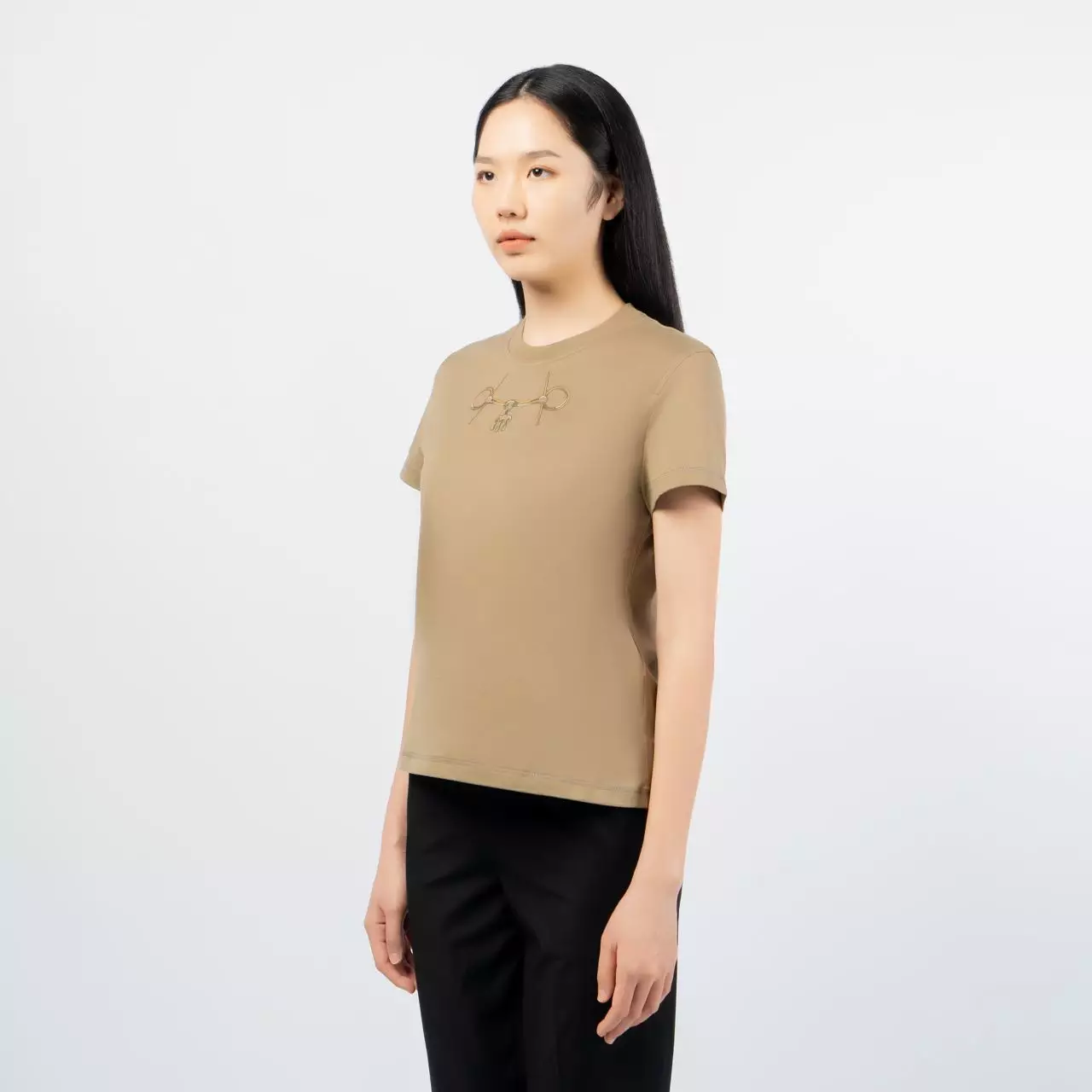 Mors Print Straight T-Shirt Gris / Etoupe