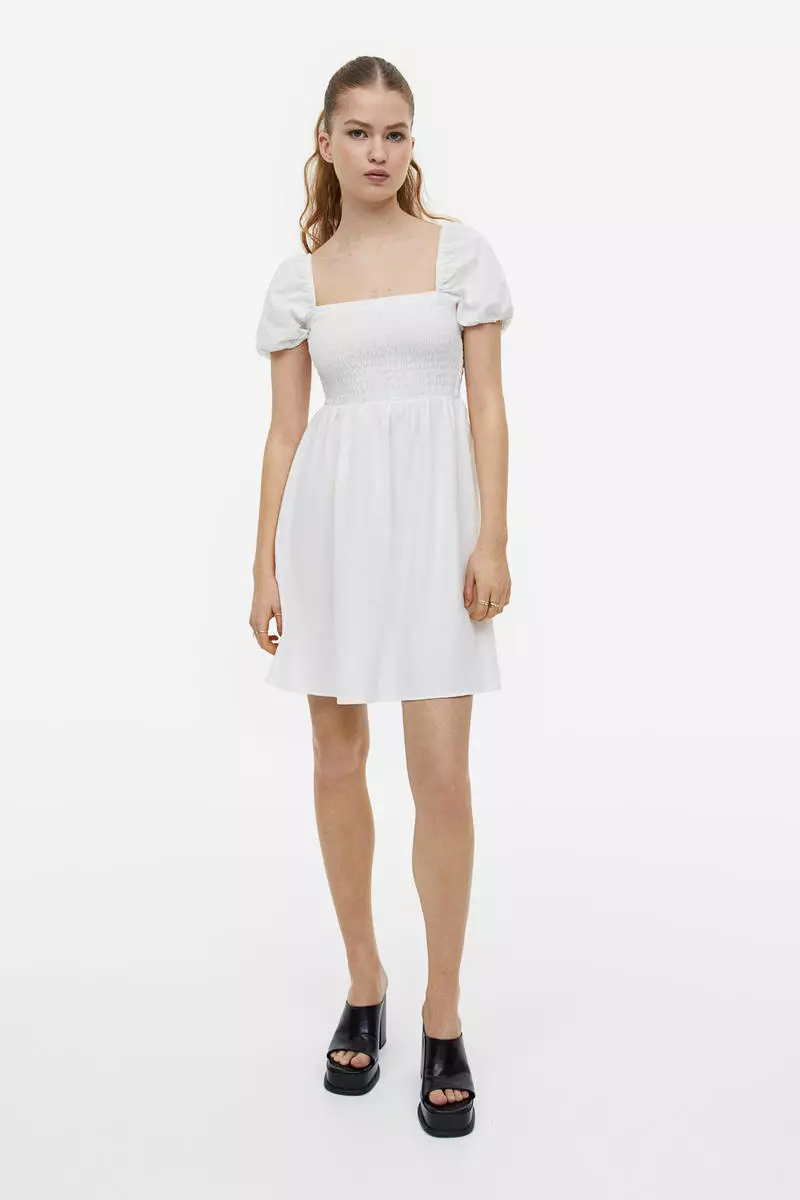 Buy H&M Smocked cotton dress Online ZALORA Malaysia