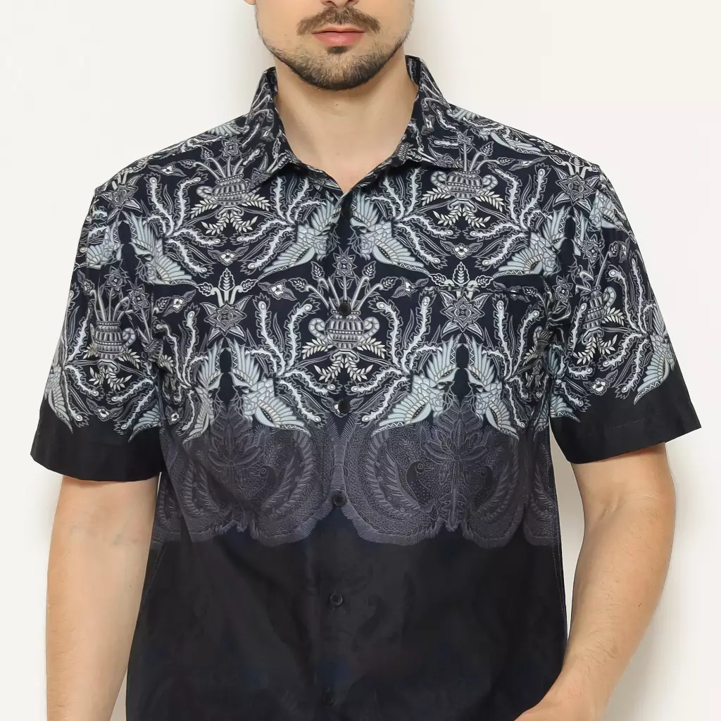 AMK Kemeja Batik Pria Lengan Pendek SHB Sahala S/S Blue