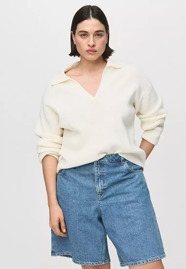 High-Waist Straight-Fit Denim Shorts