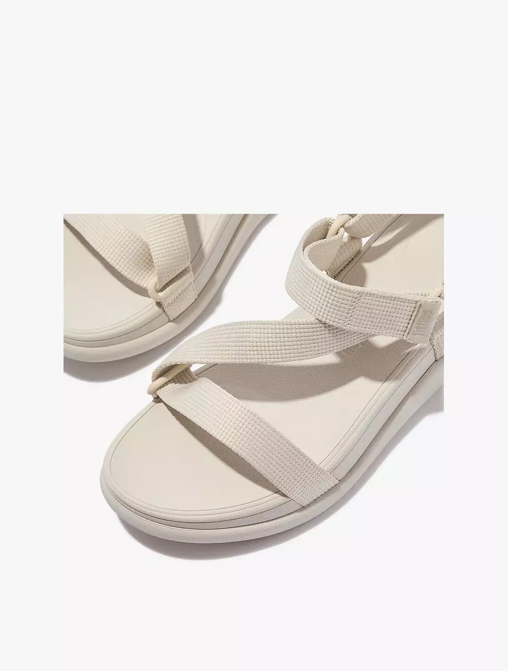 Fitflop F-Mode Go Adj. Webbing Flatform Z-Strap SandalsParis Beige