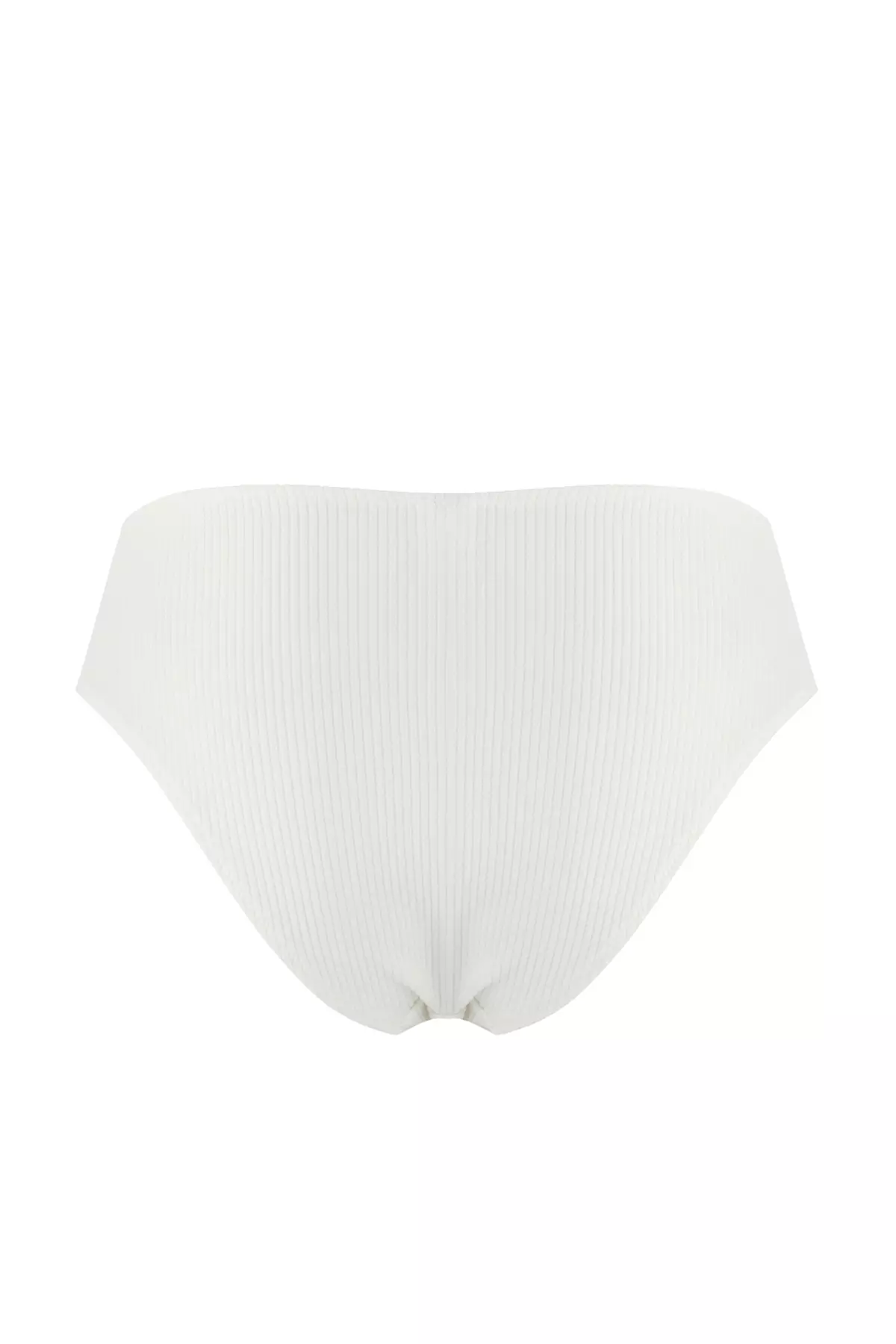 Ecru V Cut High Waist Regular Bikini Bottom TBESS25BA00036