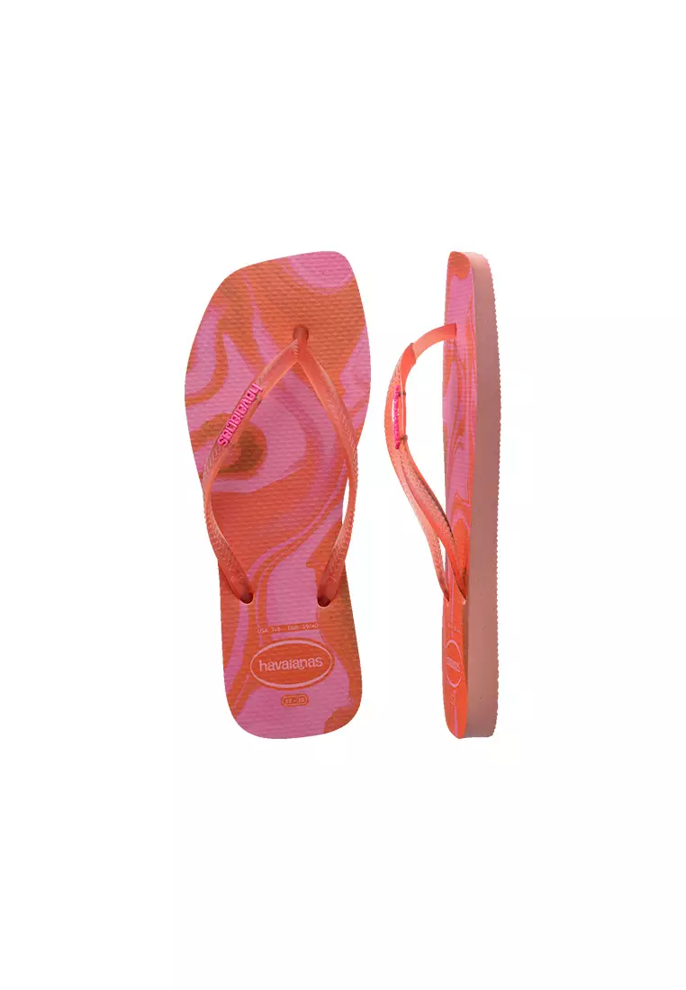 Slim Square Jelly Flip Flops