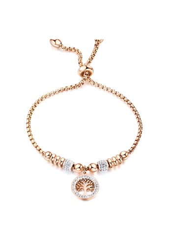 Air Jewellery gold Luxurious The Tree Of Life Bracelet In Rose Gold 73E3FACD3E8D59GS_1
