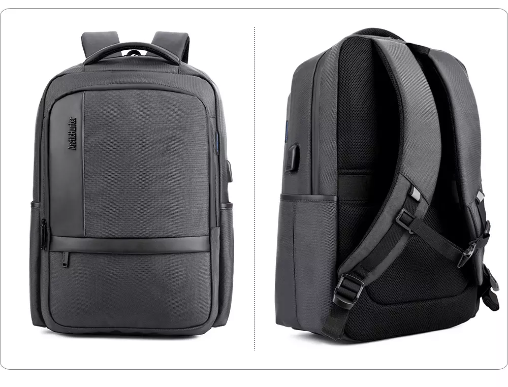 Arctic Hunter B00120 Tas Ransel Backpack Laptop Kerja pria 15.6 Inch USB - GREY