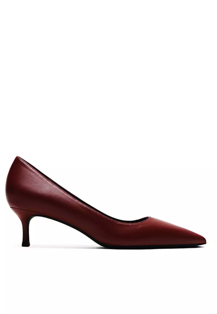 5CM Uniform Pointed Mid Heel Shoes HZL151