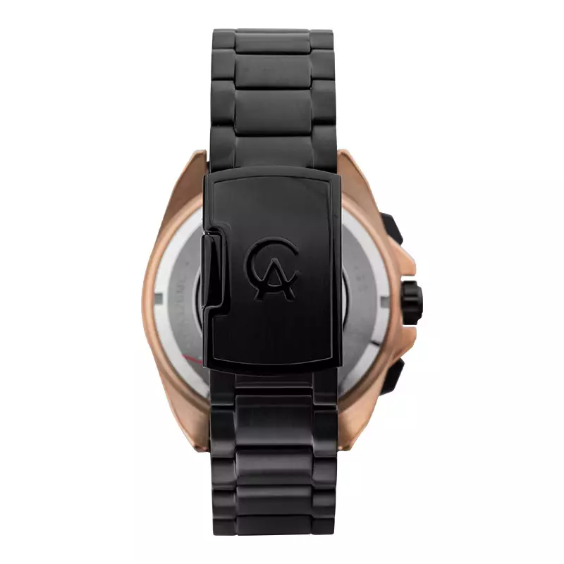 Jam Tangan Pria Alexandre Christie Chronograph AC 6623 MC BBRDB Men Dual Tone Dial Black Stainless Steel Strap