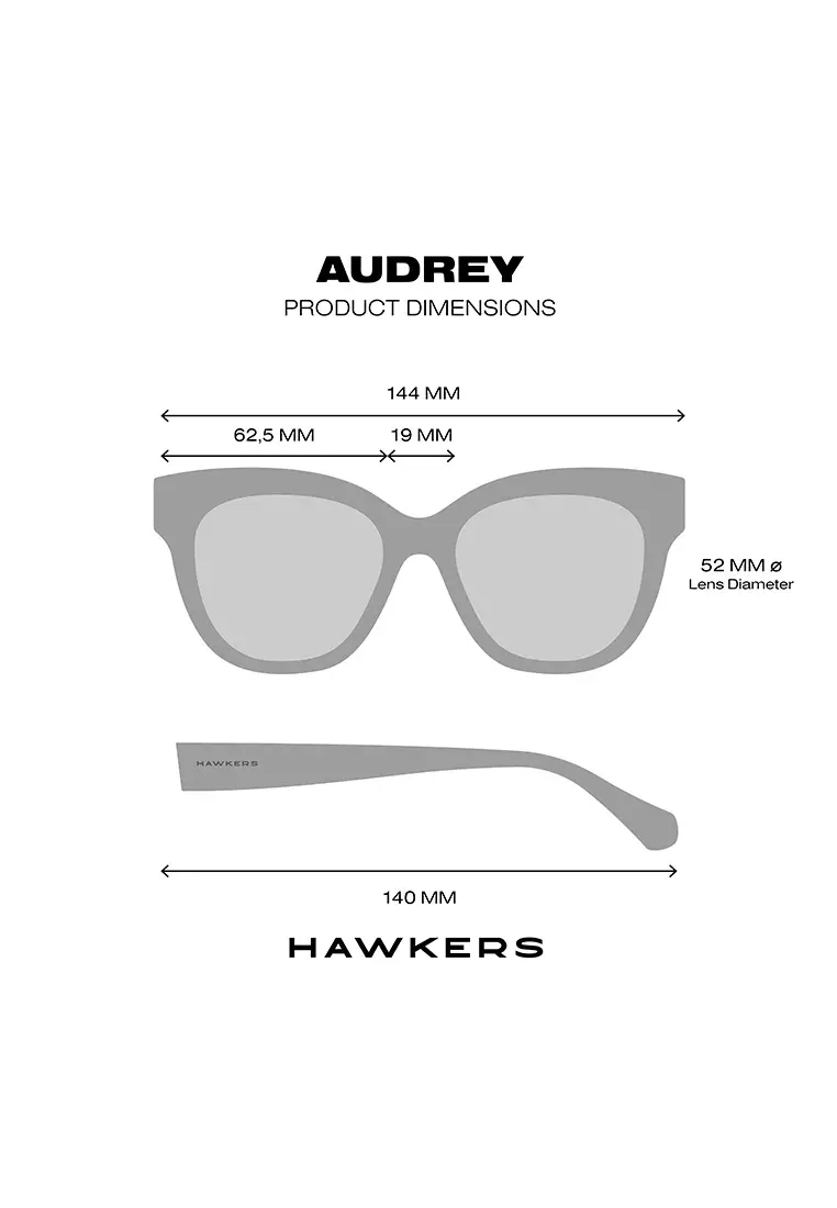 HAWKERS Black AUDREY Sunglasses for Men and Women. UV400 Protection. Official Product Designed in Spain