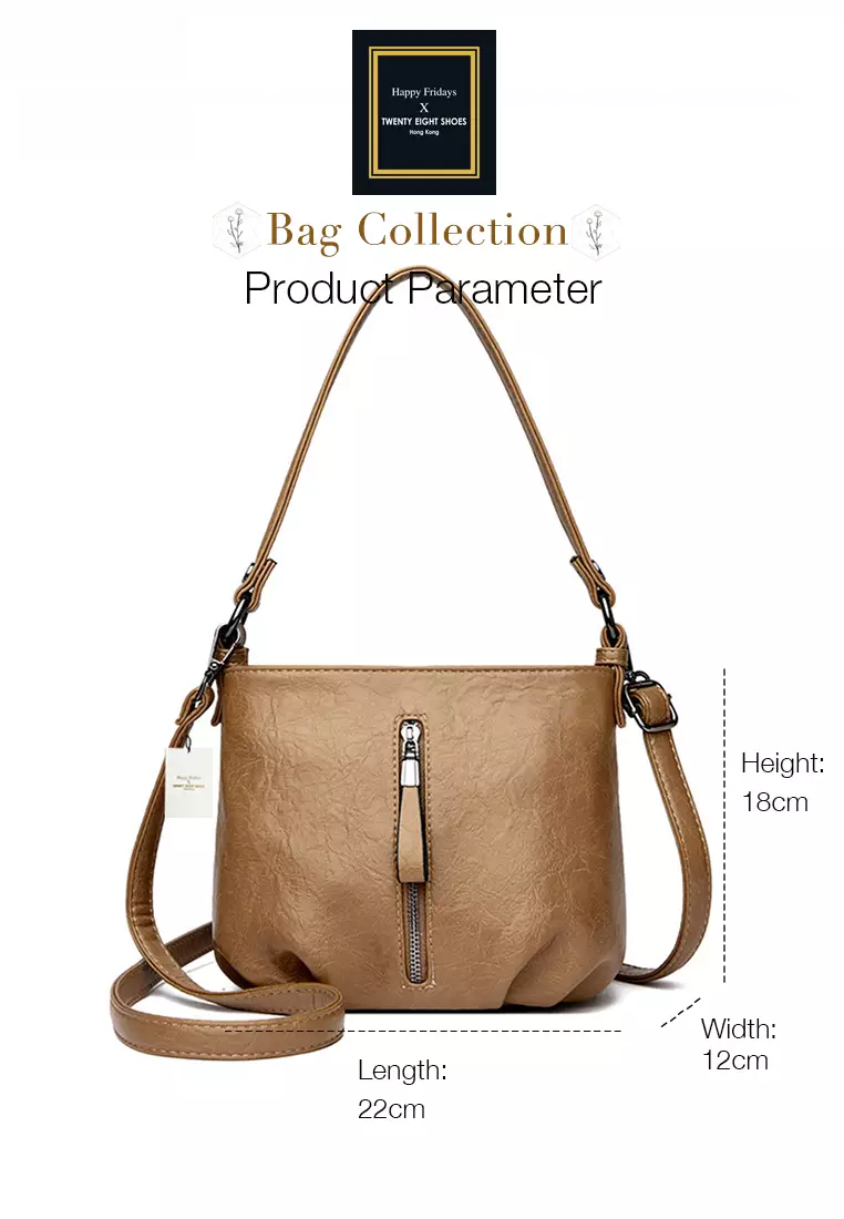 Textured Faux Leather Cross-Body Bucket Bag JW HD-3938