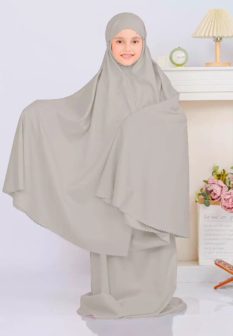 Zelena - Mukena Basic Sabira Lasercut 2in1 Prayer Set - Paud