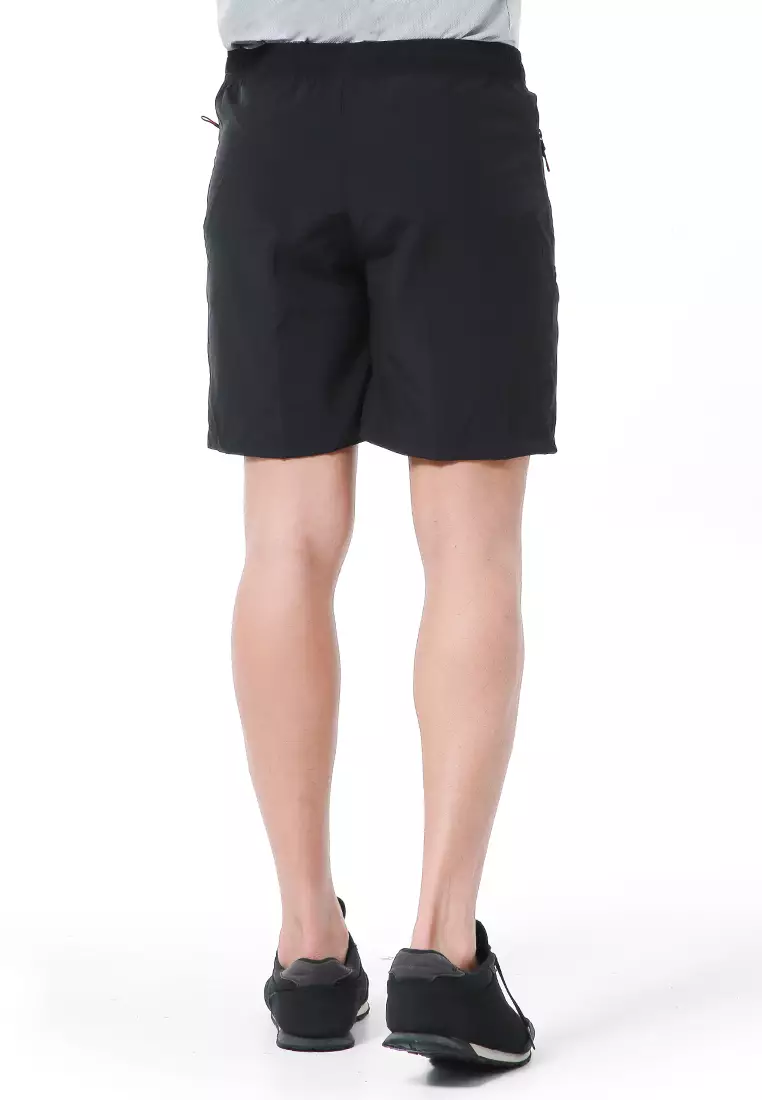 Halburt Celana Pendek Olahraga Pria Motif Polos Short Pants Simple Material Parasut ORIGINAL - Black