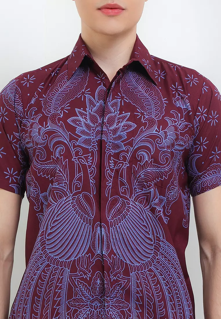 Lakeswara Kemeja Batik Exclusive Premium Pria Casual Modern Lengan Pendek