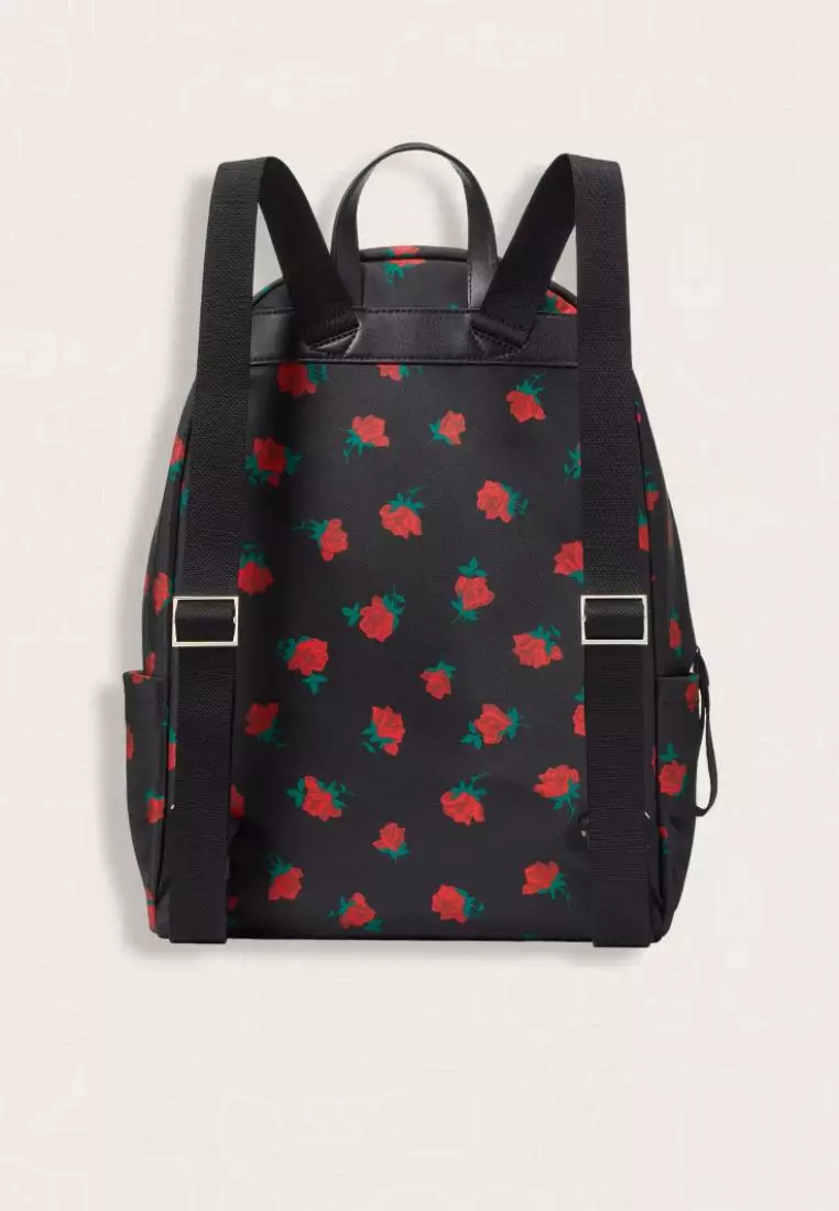Kate Spade Chelsea Rose Toss Printed Large Backpack Black Multi