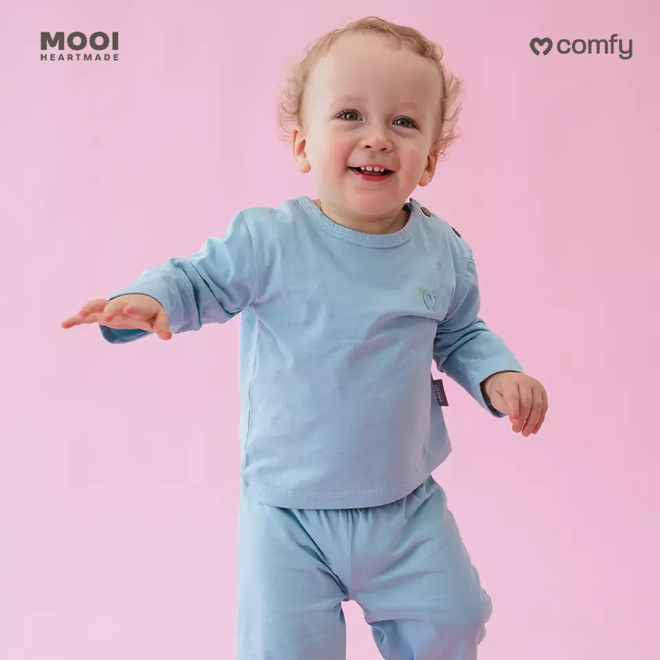Mooi Setelan Piyama Bayi Comfy Baby Basic Pajamas - Steel Navy
