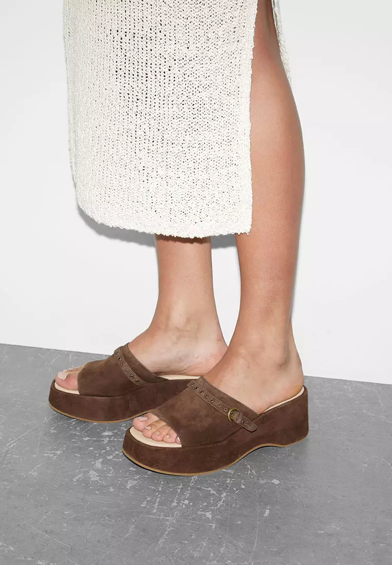 Suede Platform Mules