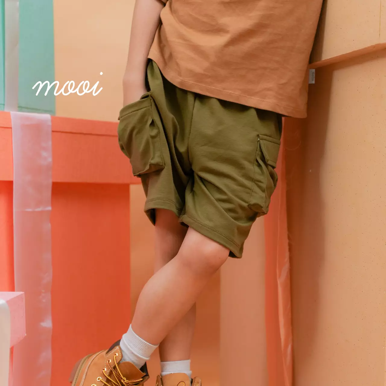 Mooi Celana Pendek Cargo Anak Aldo Short Cargo Pants - Army Green