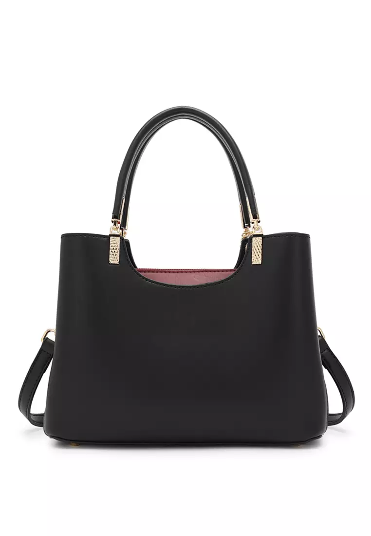 Women's Top Handle Bag / Sling Bag / Crossbody Bag - Black