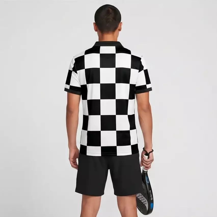 TDACTIVE Jersey Padel Pria Kaos Polo Olahraga Pria PoreTech Adem Seperti Katun Cepat Kering Padel Tenis Badminton - Checkerboard series MSB69