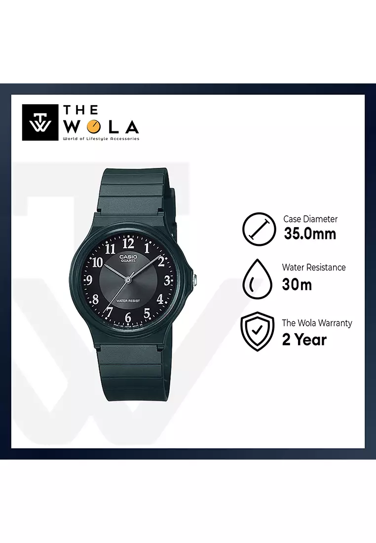 Men's Analog Watch MQ-24-1B3 Black Resin Band Watch for Mens