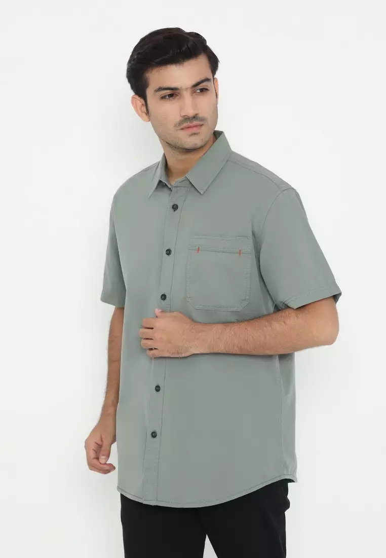 POLICE Kemeja Polos Cotton Regular Fit Pria
