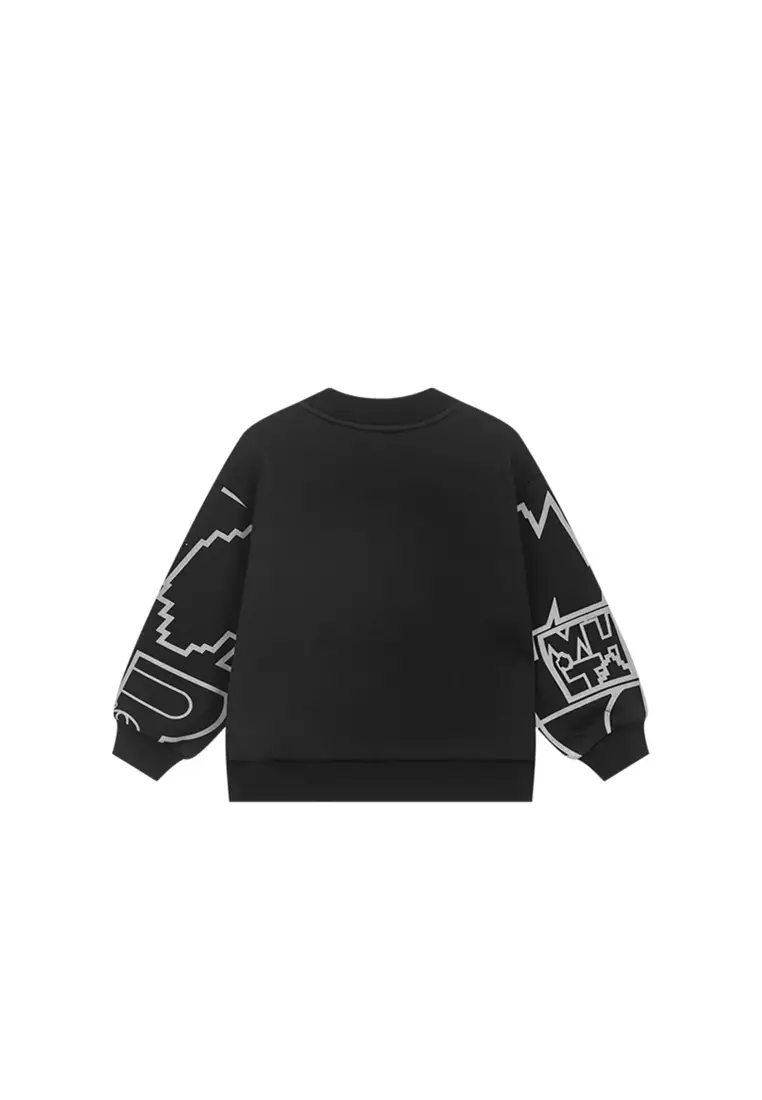 Long Sleeve Sweatshirt with Allover Graffiti Print