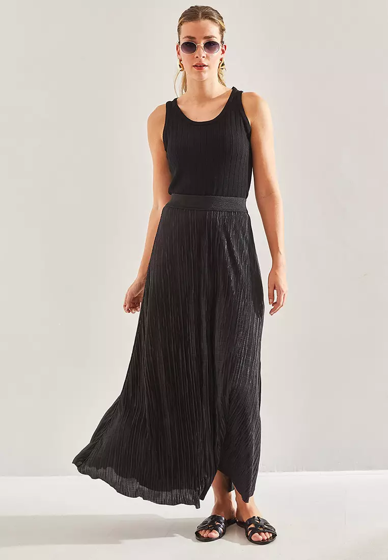 Lurex Elastic Maxi Skirt