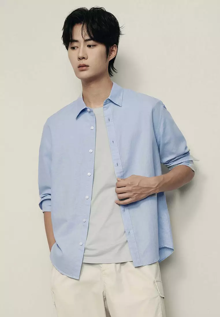 (Online Exclusive) Korea Collection Long Sleeve Cotton Shirt