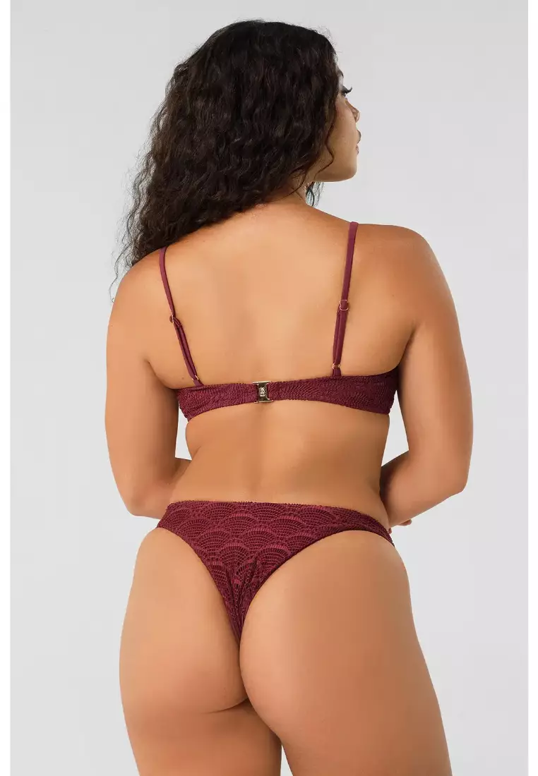 Mila Deep Scoop Neck Bikini Top / Henna