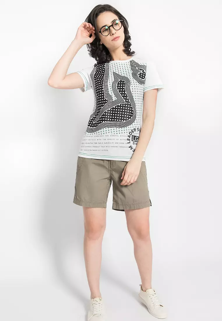 LGS - Kaos Wanita - Motif Gambar Sablon - Putih - LTS.555.T855M.019.C