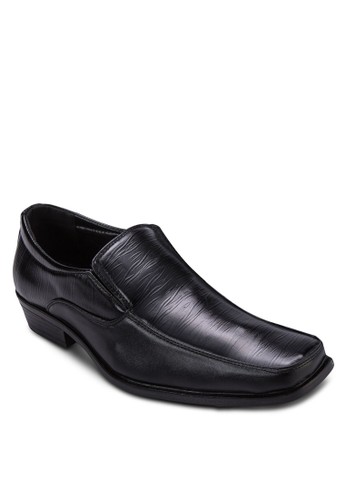 暗紋方頭zalora 衣服尺寸紳士皮鞋, 鞋, 鞋