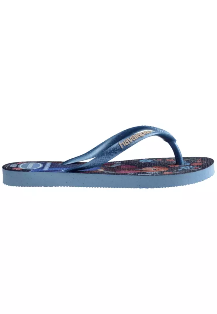Havaianas Kids Slim Princess Flip Flops-Azul/Azul Lavanda