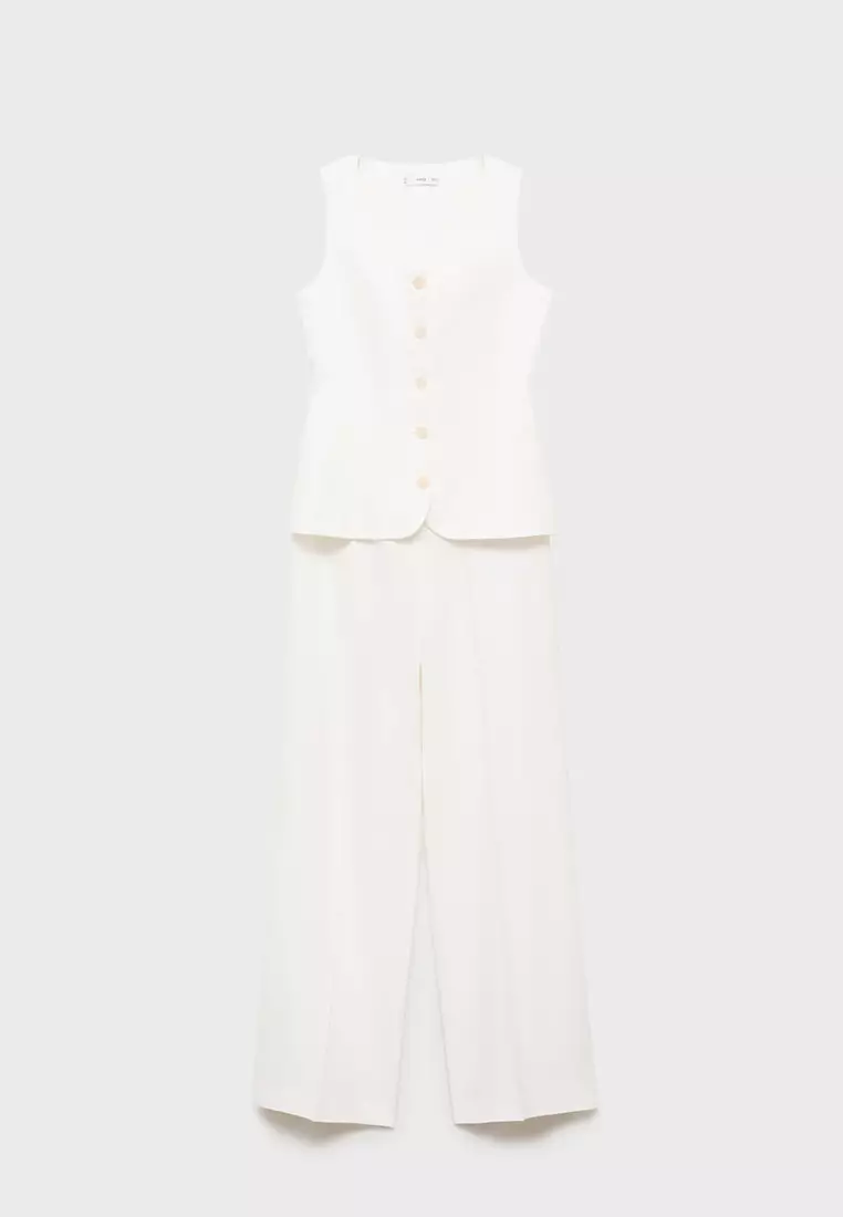 Suit-Style Linen Jumpsuit