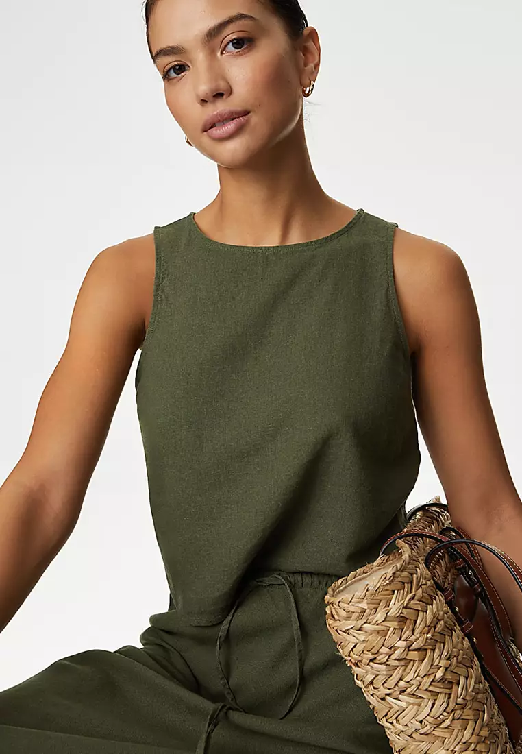 Linen Rich Crop Top