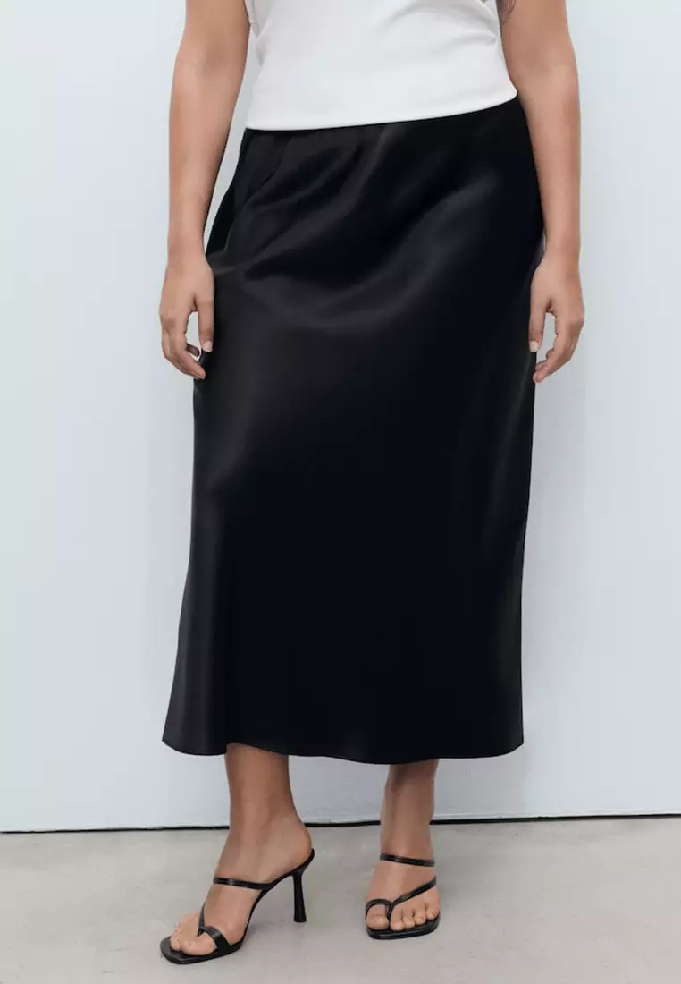 Buy Mango Satin Midi Skirt 2025 Online ZALORA