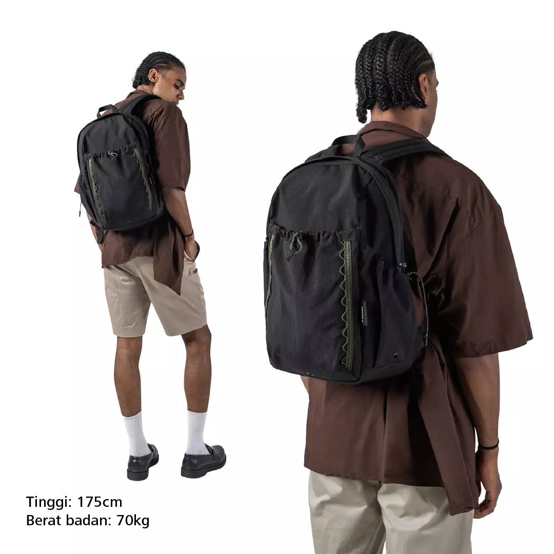 Shilka Vision 1.0 Laptop Backpack 14 Inch Tas Ransel Kerja Kuliah Sekolah Ringan Multifungsi 17 L - Hitam