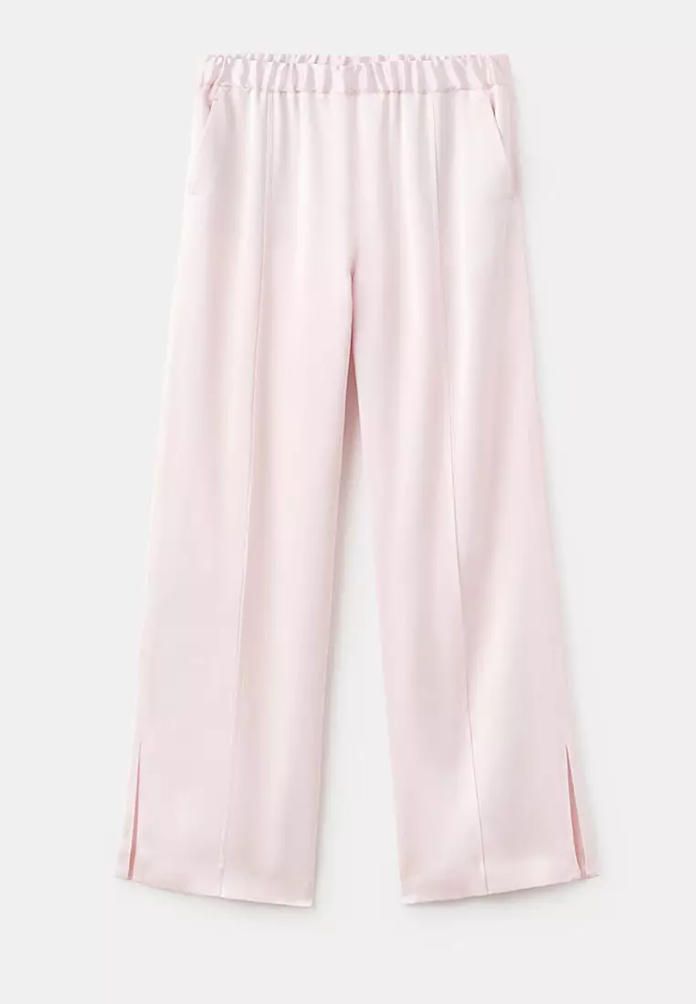 Satin Trousers With Side Openings