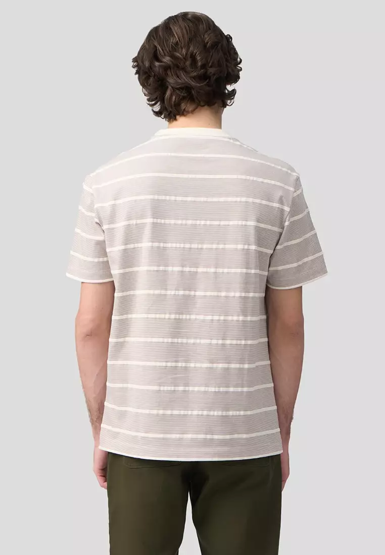Regular Fit Stripe T-Shirt In Jacquard Knit