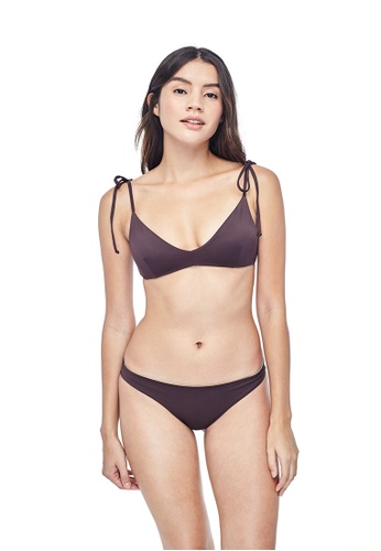 Ozero Swimwear brown COMO Bikini Top in Dark Brown 8285CUS2E04559GS_1
