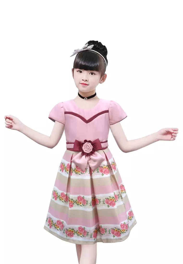 Two Mix Baju Anak Perempuan Fashion - Dress Anak Cewek Wanita Bahan Kain Satin Usia 1-12 Tahun 4277