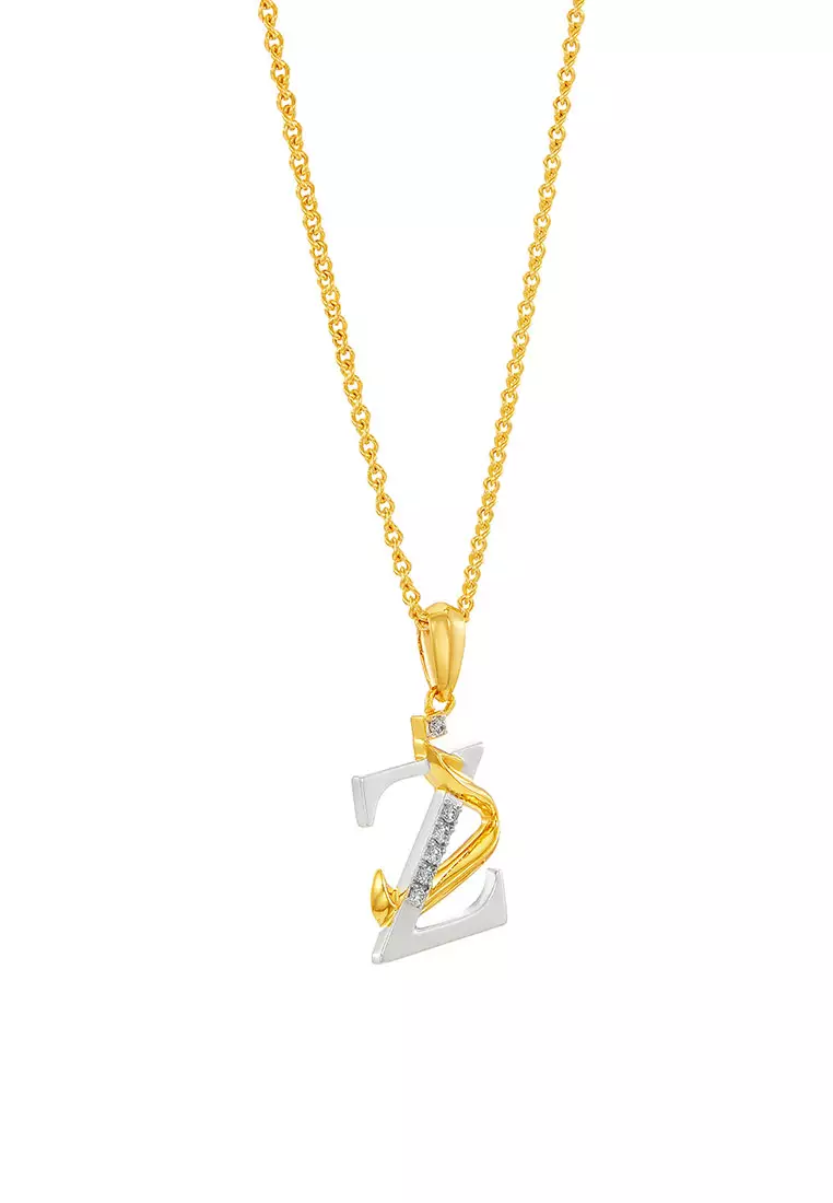 HABIB TULUS | Diamond Necklace in 375/9K Yellow and White Gold (Alphabet) 560710724(Z-ZAL)-YG