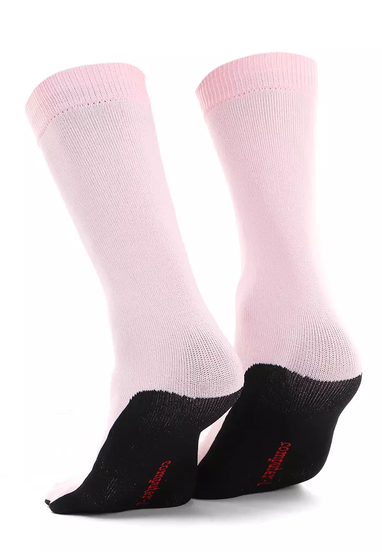 Nercyla Kaos Kaki Wanita Toe Socks Two Tone Casual Footwear Material Spandex ORIGINAL - Pink