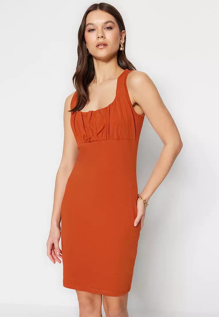 Square Neck Fitted Dress