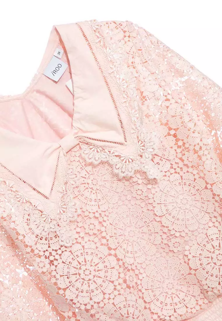 Hollow Out Pink Lace Top