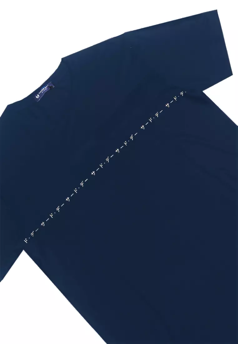 MTI75 Kaos Tshirt Pria Instacool Katakana Chain Navy