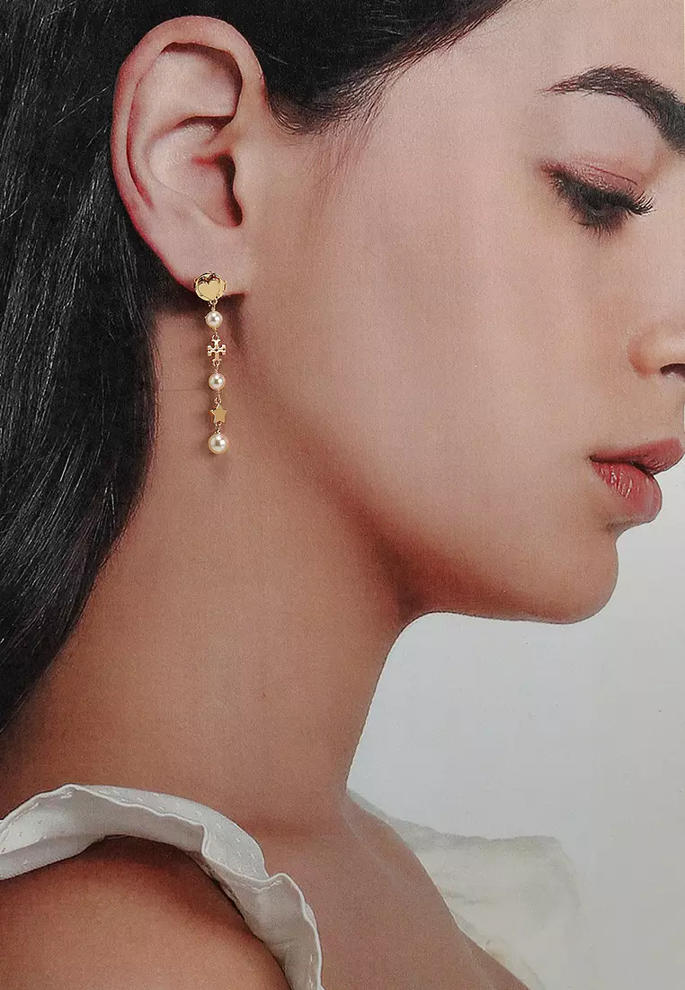Buy Tory Burch Kira Linear Pearl Earrings (nt) 2025 Online
