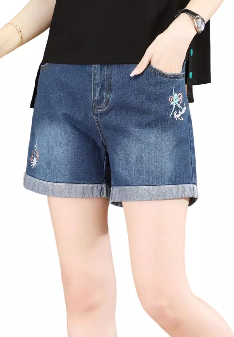 Buy A IN GIRLS Fashionable All Match Denim Shorts 2024 Online