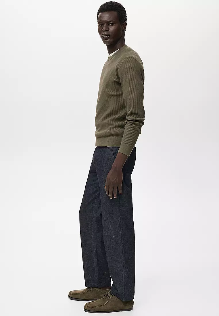 Fine Rib-Knit Cotton Sweater