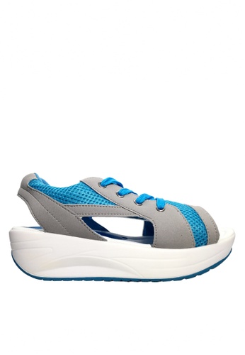 Twenty Eight Shoes blue Mesh Lace Up Rocking Sandals VC2717 4E325SH1828EC9GS_1
