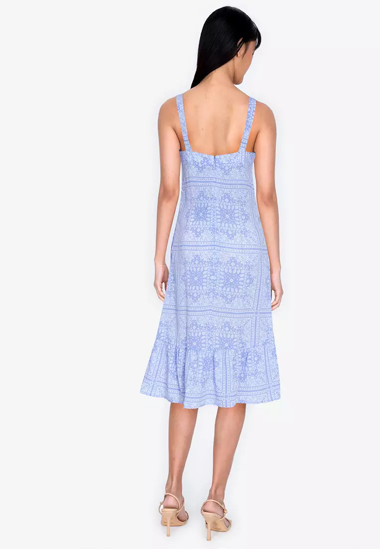 Fluted midi dress top