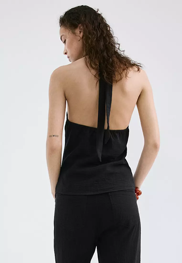 Halter-Neck Top with Buttons